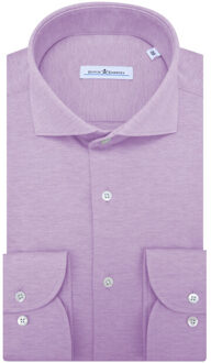 Knitted slim fit overhemd met lange mouwen Paars - 38 (S)