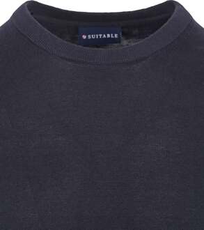 Knitted T-shirt Navy Donkerblauw - L,M,XL,XXL