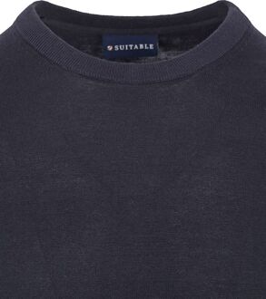 Knitted T-shirt Navy Donkerblauw - L,XXL