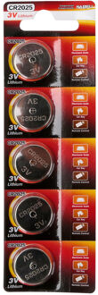Knoopcel Batterij - Aigi Udran - CR2025 - 3V - Lithium Batterijen - 5 Stuks