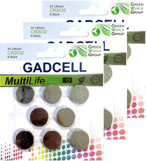 knoopcel batterijen set - type CR2032 - 24x stuks - 3V Lithium