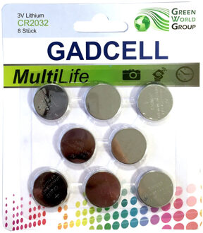 knoopcel batterijen set - type CR2032 - 8x stuks - 3V Lithium