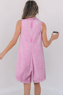 Knoopdetail Mouwloze Jumpsuit Lichtroze