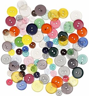 Knoopjes/Knopen voor kleding - 100x stuks - gekleurd mix - 12-18-20 mm - formaten mix