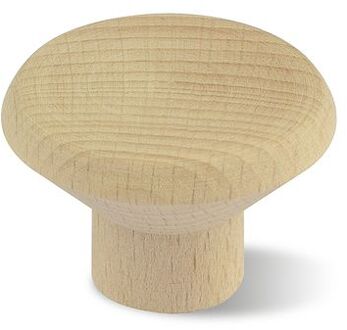 Knop Plat Rond Blank Hout Klein 35mm 2st.