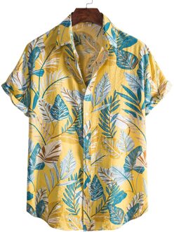 Knoppen Mannen Hawaiian Shirt Mannelijke Toevallige Camisa Masculina Gedrukt Strand Shirts Korte Mouw Lente Zomer Shirt Voor Mannen Kleding Xl