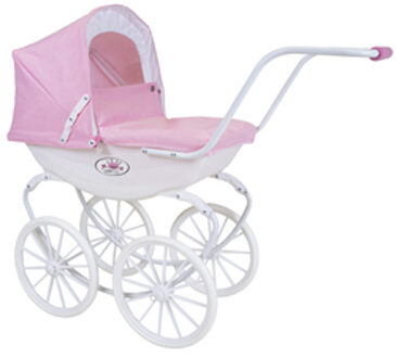 knorr® speelgoed poppenwagen Class ic kinderwagen roze/wit Roze/lichtroze