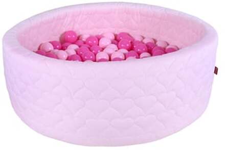 knorr toys Ballenbak soft Cosy heart rose inclusief 300 ballen pink Roze/lichtroze