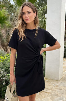 Knotted T-shirt Dress Zwart