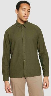 KnowledgeCotton Apparel Knowledge Cotton Apparel Shirt Flannel  Forrest Night Groen - XL