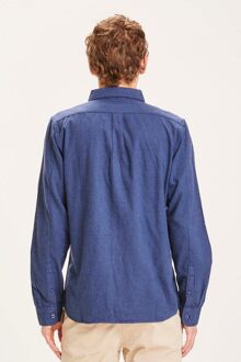 KnowledgeCotton Apparel Overhemd Donkerblauw - XL