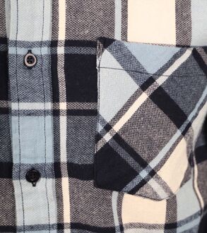 KnowledgeCotton Apparel Overhemd Lichtblauw Geruit - M