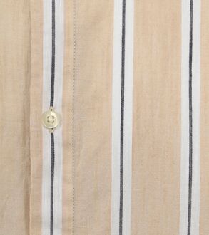KnowledgeCotton Apparel Overhemd Streep Beige - L