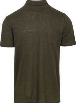 KnowledgeCotton Apparel Poloshirt Linnen Donkergroen - M,XL