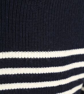 KnowledgeCotton Apparel Pullover Wol Navy Halfzip Blauw - L,XL