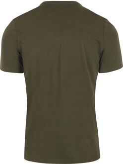 KnowledgeCotton Apparel T-shirt Olijfgroen Donkergroen