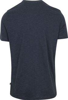 KnowledgeCotton Apparel T-shirt Strepen Navy Donkerblauw - L,XL