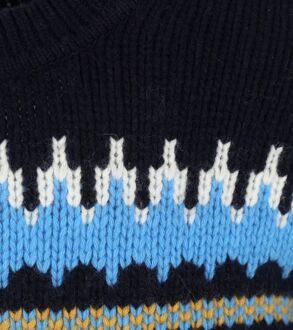 KnowledgeCotton Apparel Wol Print Donkerblauw