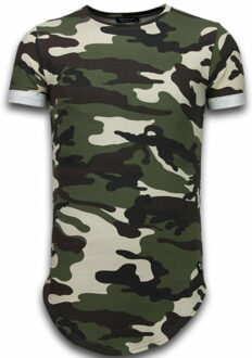 Known Camouflage T-shirt - Long Fit Shirt Army - Groen - Maten: S