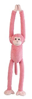 Knuffel Aap - hangend - roze - 55 cm - pluche - apen knuffeldier