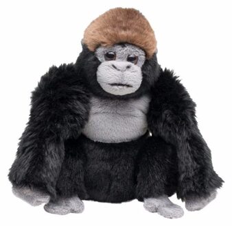 Knuffel aap zwarte gorilla 18 cm - Knuffel bosdieren