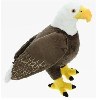 Knuffel Amerikaanse zeearend - bruin/wit - 35 cm - pluche - knuffeldier - speelgoed
