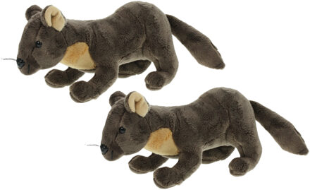 Knuffel boommarter - 2x - 29 cm - pluche - knuffeldier - marterknuffel - speelgoed