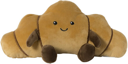 Knuffel croissant - bruin - 13x27 cm