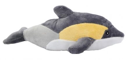 Knuffel dolfijn knuffeltje geel/grijs 25 cm