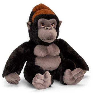 Knuffel Gorilla aap - zwart - pluche - 30 cm