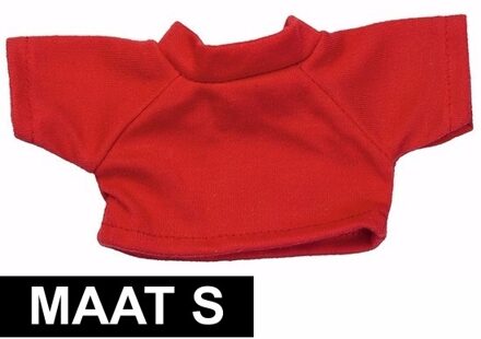 Knuffel kleding rood T-shirt S voor Clothies knuffels