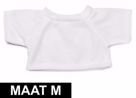Knuffel kleding wit T-shirt M voor Clothies knuffels
