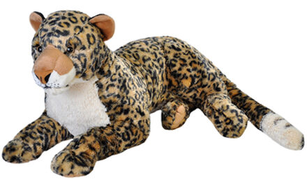 knuffel luipaard junior 76 cm pluche bruin/zwart