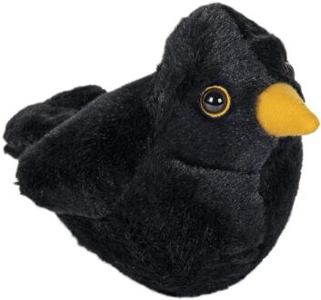 Knuffel Merel Met Geluid 16 Cm Pluche Zwart/geel