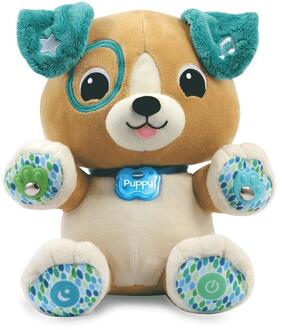 knuffel Mijn Interactieve Puppy pluche bruin/turquoise