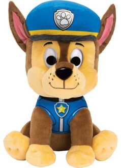 knuffel Paw Patrol Chase 23 cm pluche blauw/bruin Geel