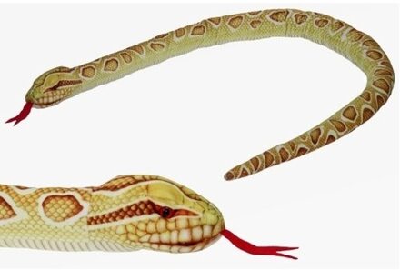 Knuffel python bruin/geel 150 cm knuffels kopen