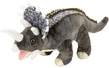 Knuffel Triceratops 28 cm - Knuffeldier Grijs