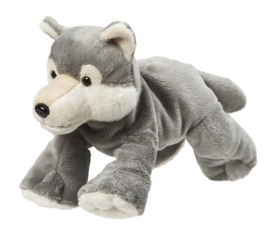 Knuffel van een grijze wolf 22 cm - Knuffel bosdieren Multikleur