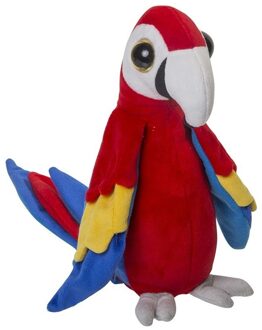 Knuffel vogels papegaai rood 25 cm
