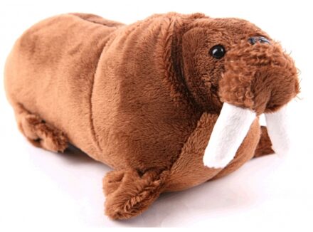 Knuffel walrus bruin 21 cm