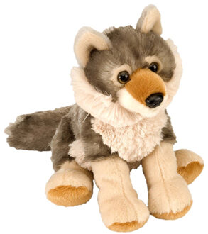 knuffel wolf junior 20 cm pluche grijs/crème