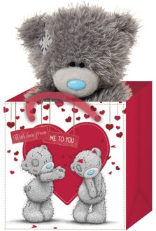 knuffelbeer From me to You 13 cm grijs