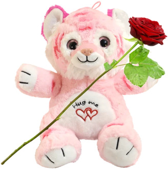 Knuffelbeer roze tijger hug me knuffel ca. 30cm