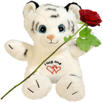 Knuffelbeer witte tijger hug me knuffel ca. 30cm