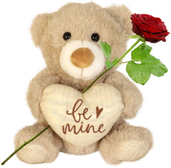 Knuffelbeertje Be Mine ca. 23 cm met be mine hart