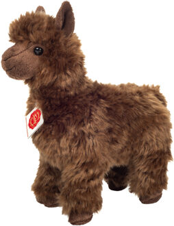 Knuffeldier Alpaca - zachte pluche stof - premium kwaliteit knuffels - bruin - 24 cm