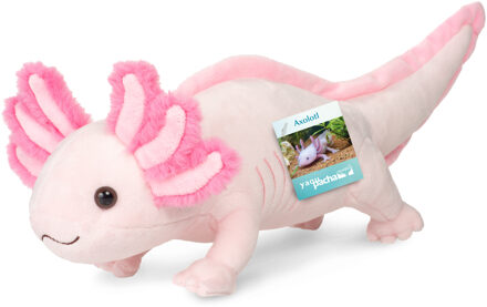 Knuffeldier Axolotl salamander - zachte pluche stof - premium kwaliteit knuffels - roze - 36 cm