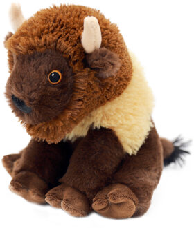 Knuffeldier Bizon/Buffel - zachte pluche stof - bruin - kwaliteit knuffels - 18 cm