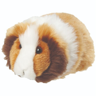 Knuffeldier Cavia - pluche knuffel - 13 cm - bruin/wit